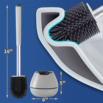 Toilet Bowl Brush Holder Set: Silicone Stainless Steel Deep Cleaning Toilet  Cleaner Brush for Bathroom Restroom - Compact Modern Rv Toilet Scrubber  Accessories with Caddy - Yahoo Shopping