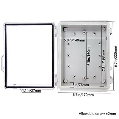 Zulkit Junction Box IP67 Waterproof Electrical Box Hinged Clear