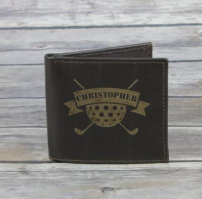 Novelty Kid's Personalized Black Leather Trifold Wallet 