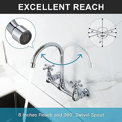 Kitchen Faucet Wall Mount Commercial Sink Faucet Kitchen Utility Laundry 8  Inch
