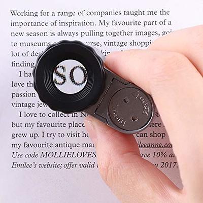 50X Mini Microscope Portable Jeweler Loupe Pocket Magnifier with LED UV  Light Handheld Magnifying Glass for Currency, Jewelry, Gems - Yahoo Shopping