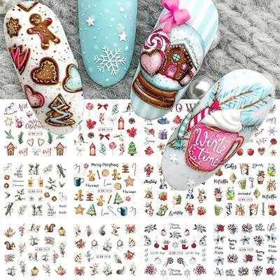 Christmas Nail Stickers Snowflake Nail Art Water Decals Transfer Foils For  Nails Supply Black White Lace Deer Tree Xmas Theme Manicure Tips For Women  | Fruugo NO
