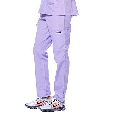 Dagacci Medical Uniform Woman and Man Scrub Set Unisex Medical Scrub Top and Pant, Purple, S