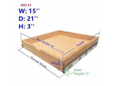 WelFurGeer 20'' Width Pull Out Drawers for Kitchen Cabinets