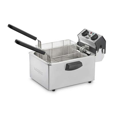 Cecilware Pro EL2X15 Electric Countertop Fryer with Two 15 lb. Fry Pot