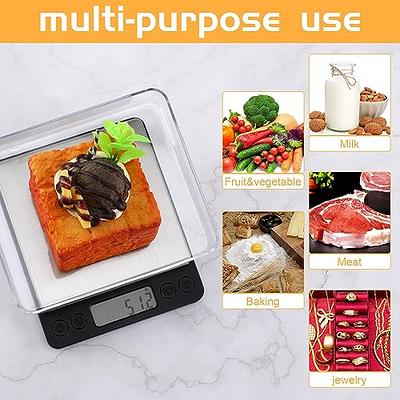 Food Scale Digital Scale Kitchen Scales Digital Weight, YONCON Baking Scale  for Bakers, Candle Making or Soap Making with Stainless Steel Large