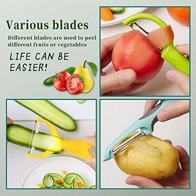 Vegetable Peelers for Kitchen Set - Fruit Peeler Stainless Steel  Multi-function Vegetable Peeler - Potato Peeler Cabbage Shredder - Grape  Peeler and