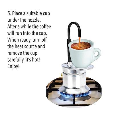 Mocha Pot With Aluminum Single Spout, Diy Tube Coffee Pot Cup Set