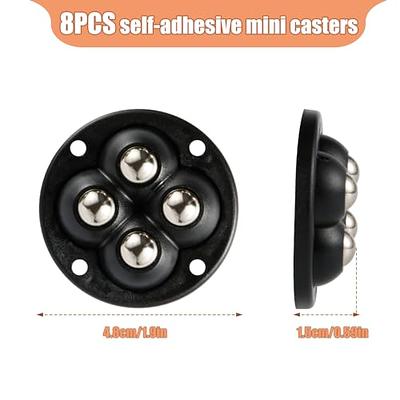 8 Pieces, Triple, Black)self Adhesive Mini Caster Wheels, Appliance Wheels  Swivel Stainless Paste Universal Wheel, 360 Degree Rotation Sticky Pulley