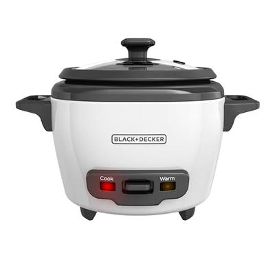 BLACK+DECKER Rice Cooker 3 Cups Cooked (1.5 Cups Uncooked) with Steaming  Basket, Removable Non-Stick Bowl, White - Yahoo Shopping