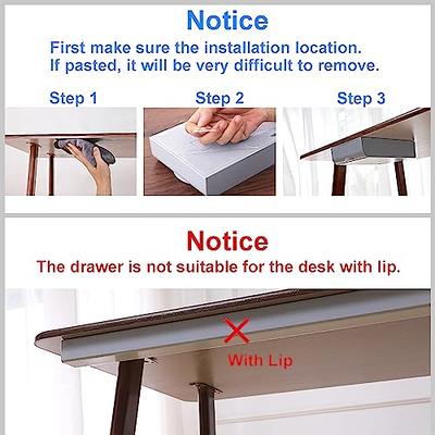 LuluEasy Large Under Desk Drawer Self-Adhesive Hidden Desktop Organizer,  Attachable Desk Drawer Slide Out, Table Storage Tray for Pencil Pen