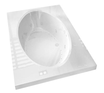 Laurel Mountain Warren ll 36-in x 72-in White Acrylic Oval Drop-In Air Bath  (Front Center Drain) in the Bathtubs department at