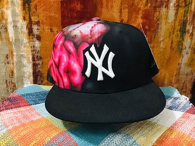 serveerster Specificiteit tot nu New Era 59Fifty York Yankees 7-5/8" Custom Spray Paint Brains Baseball Cap  Rare - Yahoo Shopping