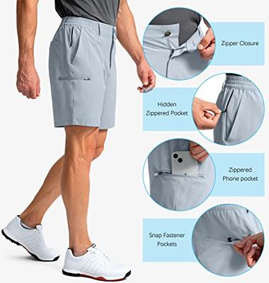 Pinkbomb Men's Golf Shorts with 6 Pockets Stretch Quick Dry Hiking