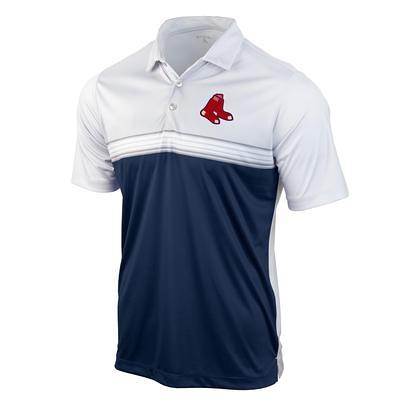 Men's Antigua Heathered Navy/Red Atlanta Braves Esteem Polo 