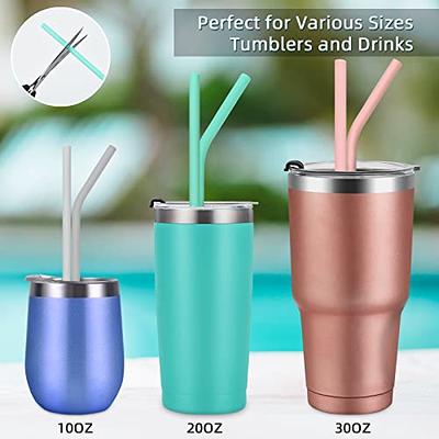 Straws 30 Cleaning Cup,reusable For Long Replacement Stanley Oz Brush Straw  With 6 Multicolor Silicone