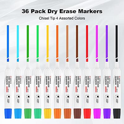 Scribbledo 4 Magnetic Dry Erase Markers Fine Tip Assorted Classic Colors  Low Odor Whiteboard Markers with Eraser Cap Thin Skinny White Board Markers