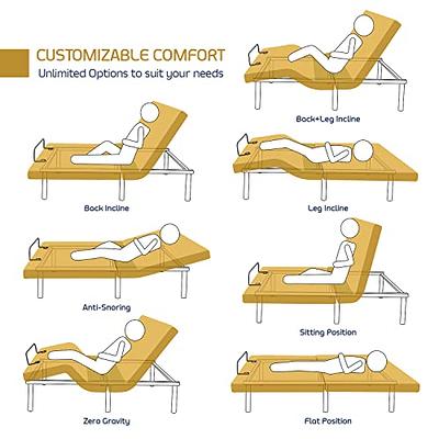 Nestl Adjustable Bed Frame, Adjustable Massage Bed Frame with Wireless  Remote, Adjustable Bed Base Head & Foot Massage