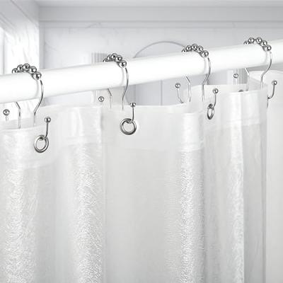 Metal Double Glide Shower Hooks Rings,Shower Curtain Rings Stainless Steel for Bathroom Shower Rods Curtains Hooks,Set of 12 (Matte Black)