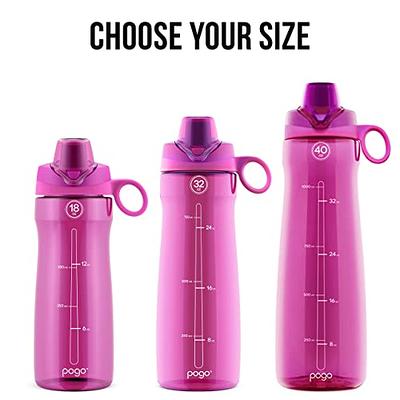 Pogo BPA-Free Plastic Water Bottle,, Teal / Soft Straw
