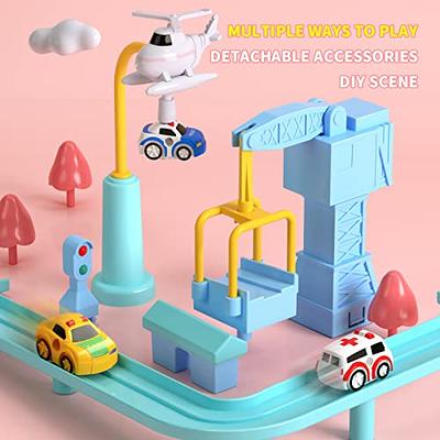 Kids Race Track Toys For Boy Car Adventure Toy For 3 4 5 6 7 Years Old Boys  Girls, Puzzle Rail Car, City Rescue Playsets Magnet Toys W/ 3 Mini Cars