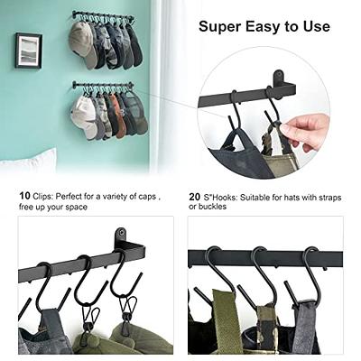  Hat Rack for Wall and Door, [2-Pack] Metal Hat Organizers for  Baseball Caps, Baseball Cap Organizer with Hooks, Hat Holder Storage Hold  Up to 30 Caps Hangers Strong Ball Cap Holder 