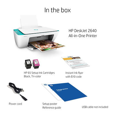 DeskJet 2640 All-in-One Wireless Color Inkjet Printer (White/Teal) - Instant Ink Ready - Yahoo