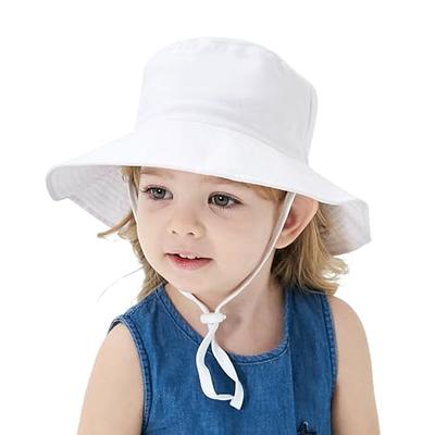 Baby Sun Hat Toddler Summer UPF 50+ Sun Protection Baby Boy Hats Beach Hats  Wide Brim Bucket for Baby Girl Adjustable Kid Cap A White 0-6 Months -  Yahoo Shopping