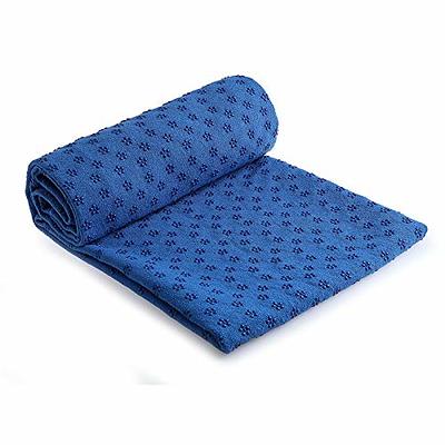 Yoga Towel,Hot Yoga Mat Towel with Grip Dots Sweat Absorbent Non-Slip for  Hot Yoga, Pilates and Workout 24 x72, Purple & Blue