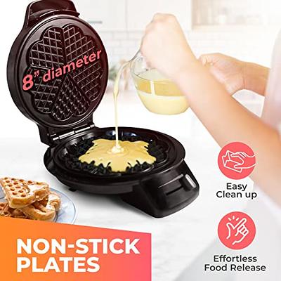 Mini Hearts Waffle Maker- Make 9 Heart Shaped Waffles or Pancakes w  Electric Nonstick Waffler Iron- Unique Breakfast for Loved Ones, Kids or  Adults