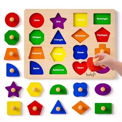 Montessori Shape Puzzle for Toddlers 1-3 - Learning Color & Shape