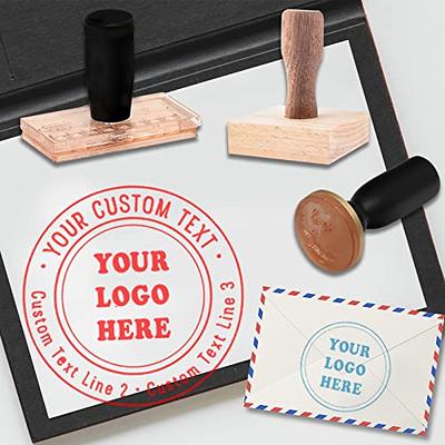 Custom Rubber Stamp with Logo Text,12 Sizes Personalized Stamps with  Logo-Create Your Own Stamp for Return Address Stamp, Teacher  Stamps, Business