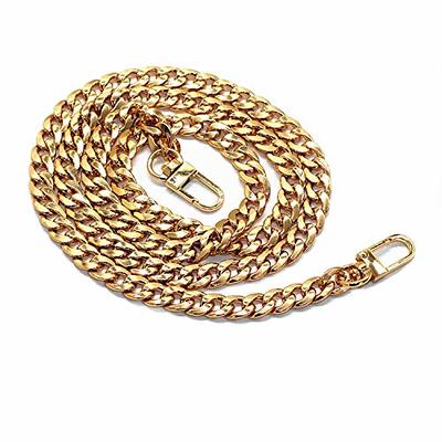 WEICHUAN 47 DIY Iron Flat Chain Strap Handbag Chains Accessories Purse Straps Shoulder Cross Body Replacement Straps, with Metal Buckles (Gold)