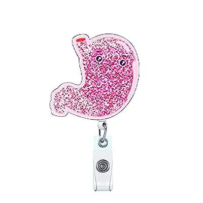 ANDGING Nurse Life Badge Reel Purple Heart Badge Reels Retractable for Nurses Funny RN LVN CNA LPN Leopard Nurse Badge Clip ID Card Badge Holder