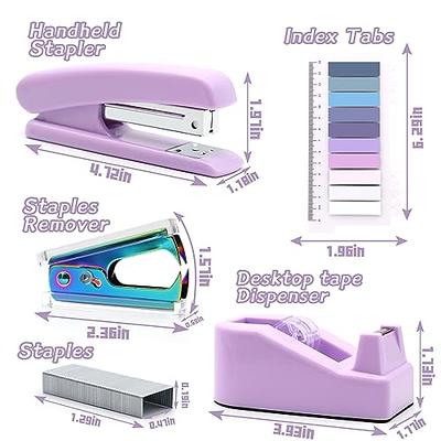 Owfeel Desk Accessory Kits Blue 9pcs Stapler & Tape Dispenser Set