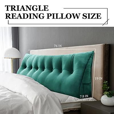 Green Triangle Pillow Comfortable Reading Pillow With Zip Pocket Triangle  Wedge Bolster Small Back Support Pillow Cushie Pillows For Office Home Bed  S