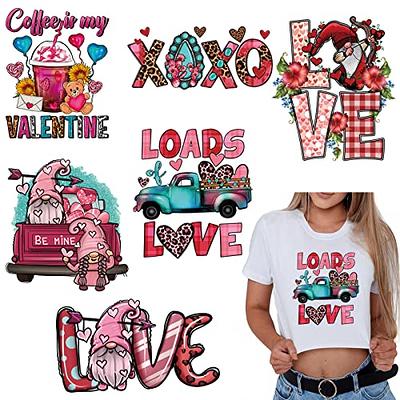 6Pcs Valentine's Day Iron on Transfer Stickers T Shirt, Decals Heat  Transfer Design, Iron on Vinyl Patches, HTV Iron on Transfer Paper for  Clothing