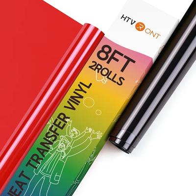 HTVRONT Heat Transfer Vinyl Black White and Red HTV Vinyl Rolls- 12 Rolls  12 x 5FT Black White and Red Iron On Vinyl for Shirts