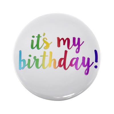 It's My Birthday Ribbon Satin Fabric Happy Birthday Tinplate Badge