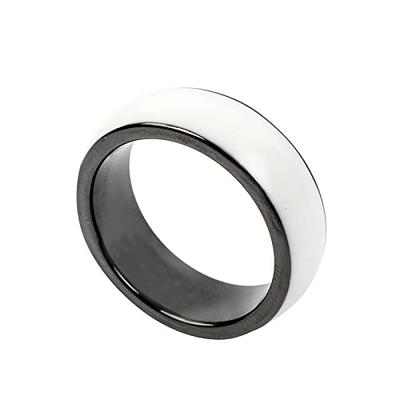  hecere Waterproof Ceramic NFC Ring, NFC Forum Type 2 215 496  Bytes Chip Universal for Mobile Phone, All-Round Sensing Technology  Wearable Smart Ring, Fasion Ring for Men or Women (9#, Black) : Electronics
