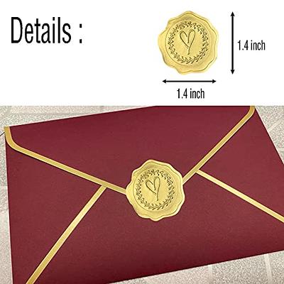 DJDZ 250pcs Gold Embossed Heart Envelope Seals Stickers for