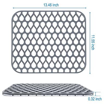 2pcs 2pcs Kitchen Sink Mats With Holes Non-slip Rubber Drain Pad Glass  Dishes Protector