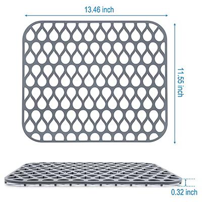 2pcs Kitchen Sink Mats With Holes Non-slip Rubber Drain Pad Glass