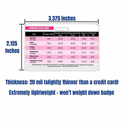 Pediatric Vital Signs Horizontal Badge Card - Excellent Resource