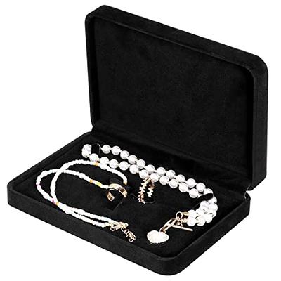 Woodten Velvet Interior Jewelry Gift Box for Chain White PU Leather  Necklace Bracelet Long Chain Storage Box - Yahoo Shopping