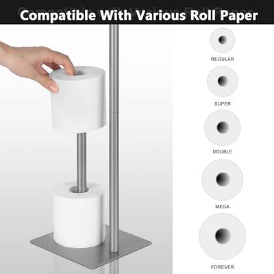 Toilet Paper Holder Stand, Bathroom Toilet Paper Roll Holder Stand with  Reserve, Free Standing Toilet Paper Holder, Standing Toilet Paper Holder  with