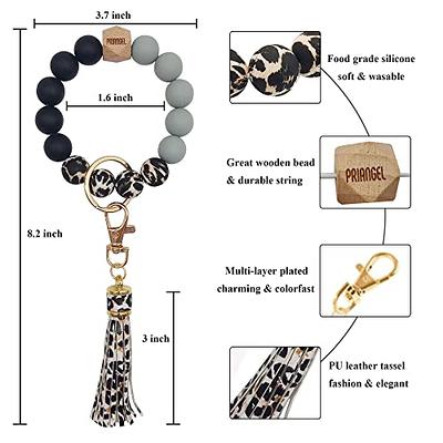 PRIANGEL Silicone Key Ring Bracelet for Women Beaded Wristlet Keychain  House Car Keys Rings Holder with Tassel - Yahoo Shopping