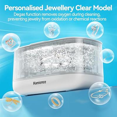 Ultrasonic Jewelry Cleaner, 700ml Large Capacity Ultrasonic Cleaner with 5  Timer Modes, 46Khz Professional Sonic Cleaner Machine for Glasses, Jewelry