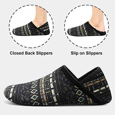 Womens Mens Slippers With Rubber Sole Soft-lightweight House Slipper Socks  Around House Shoes Non Slip Indoor/outdoor