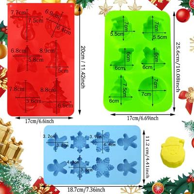 Christmas Silicone Molds, Xmas Baking Mold for Mini Cakes, Handmade Soap,  Chocolate, Jello, Candy and Candles, with Snowflake Snowman Shape Silicone